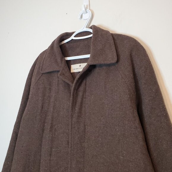 Vintage Pierre Balmain Wool Coat Brown Size L - Picture 3 of 5